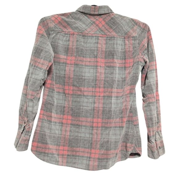 Woolrich Plaid Button Shirt Green Red Brushed Cotton Stripe Flannel Women Size L - Picture 2 of 7